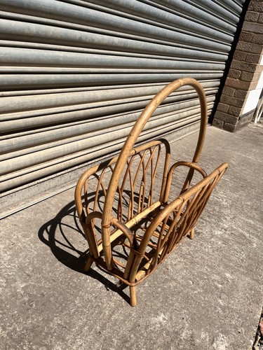 Vintage wicker magazine rack - vintage,