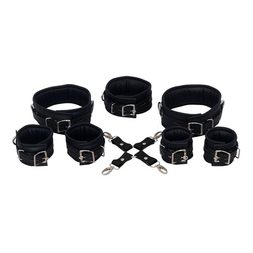 Bdsm bondage set leather wrist - set,