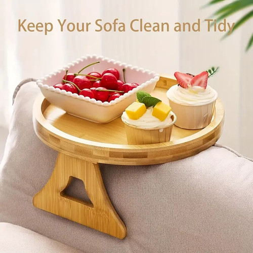 Arm rest organiser tray bamboo - arm,