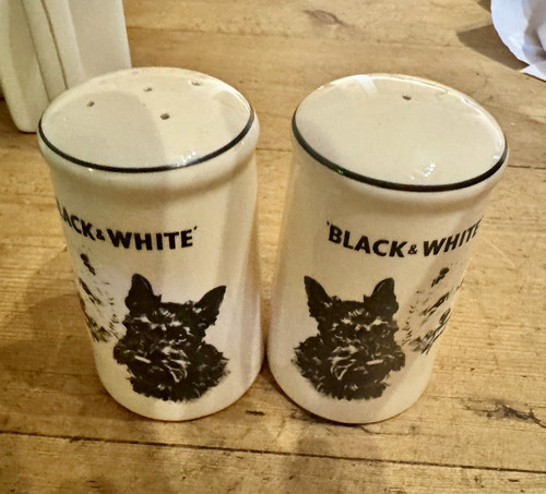 Ceramic black white scottie - ceramic,