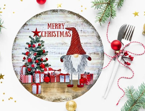 Christmas gonk charger plate - christmas,