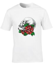 Skull Roses Men's T-Shirt Goth Skeleton Statement Cool Gift Idea Birthday DTG