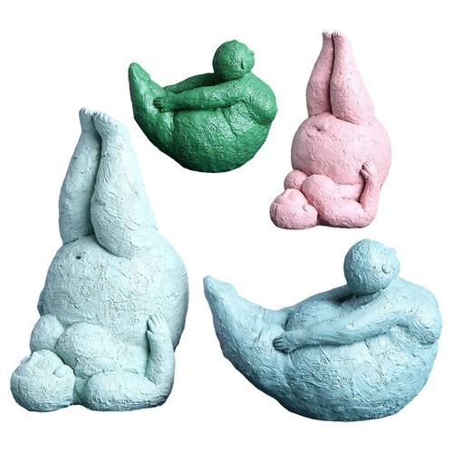 Handcrafted resin fat yoga - resin,