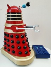 DOCTOR WHO & THE DALEKS PETER CUSHING MOVIE 8" TALL DALEK RED WITH REMOTE NO BOX