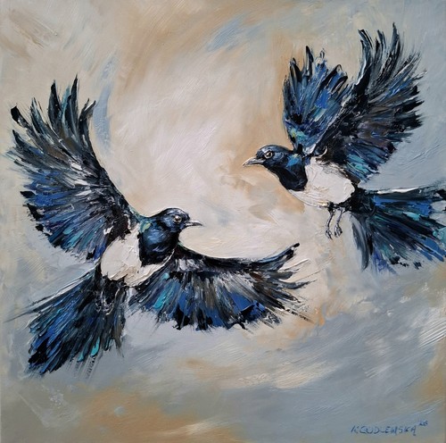Magpie portrait fine art - magpie,