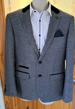 MARC DARCY RONNY MENS SLIM FIT GREY SUIT JACKET BLAZER 40R WEAR JEANS OR PANTS