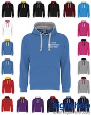 W73 Personalised Contrast Hoodie Custom Embroidered FREE LOGO SETUP
