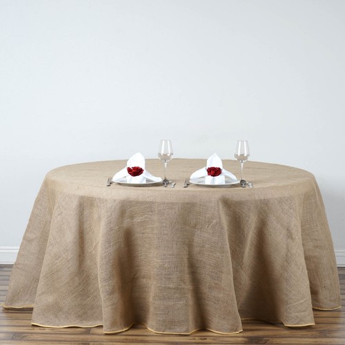 120 natural burlap round - 120",
