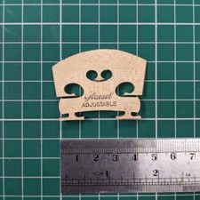 Aubert à Mirecourt Glaesel 4/4 High Violin Bridge, Adjustable Feet, Ebony Insert