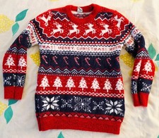 Tu @ Sainsbury's red white blue Christmas Jumper 6 Years GC Combine Post Bundle