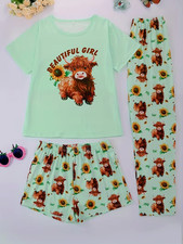 Ladies highland cow pyjamas - ladies,