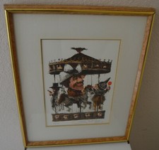 GARY HINTE~NUMBERED AND AUTOGRAPHED SERIGRAPH~COWBOY CAROUSEL~COA~10/200~16"x20"