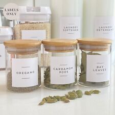 White Custom Pantry Labels For Your Kitchen, Laundry Room, Spice Jars, Bathroom