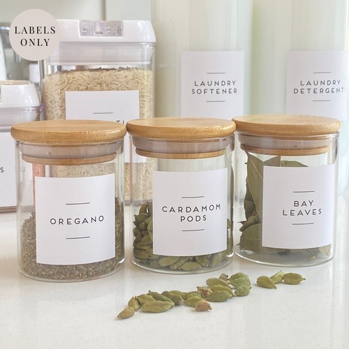 White custom pantry labels for - white,