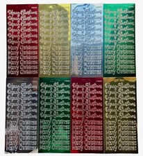 Merry Christmas Mirror Shine Peel Off Sticker Card Making Craft Stickers