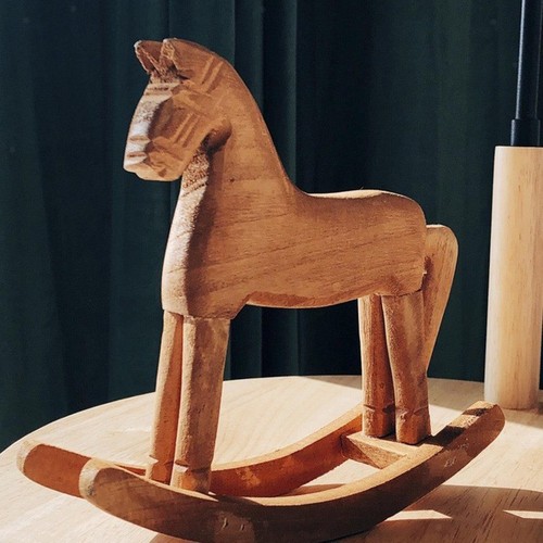 Wooden horse statue - wooden,