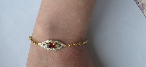 Evil eye garnet faux - garnet,