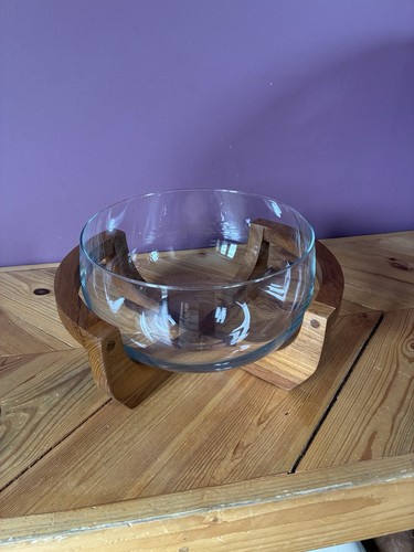 Glass salad serving bowl - salad,
