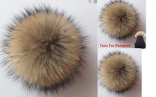 12cm Brown Handmade Artificial Fur Pom Bobble Pompom For Hat Cap UK
