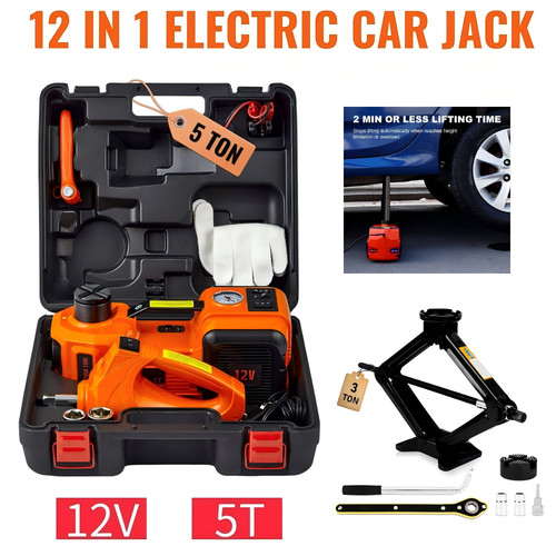Electric car jack with - with, tire