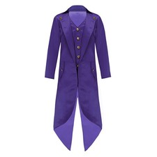 UK Kid Boys Girls Halloween Costume Vintage Tailcoat Jackets Frock Coat Dress Up