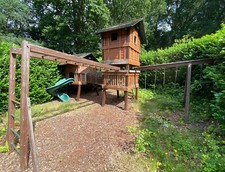 Ultimate wooden garden play centre tree house swings monkey bars cost over £10k