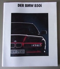 BMW 850i V12 orig 1990 German Mkt Large Format Prestige Sales Brochure  8 Series