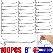 100pcs Peg Board Hooks Workshop Garage Pegboard Hanging Tool Storage Display 6"