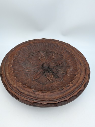 Vintage wooden carved - wooden, floral