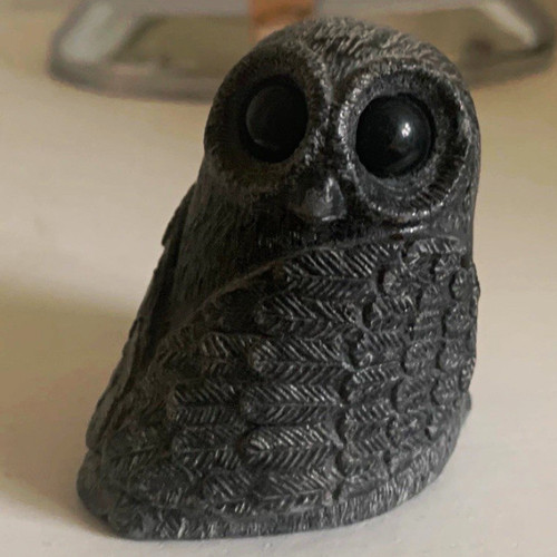 Vintage hand carved owl - -,