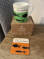 Happiness is A Day Out Fishing Bone China Mug