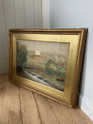 Antique framed watercolour - antique,