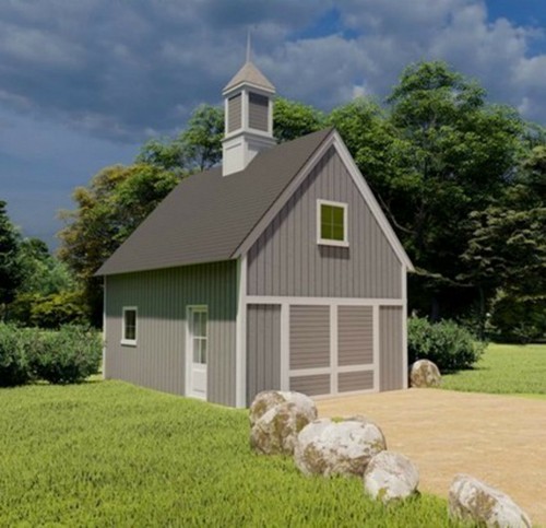 One bay country - garage, with