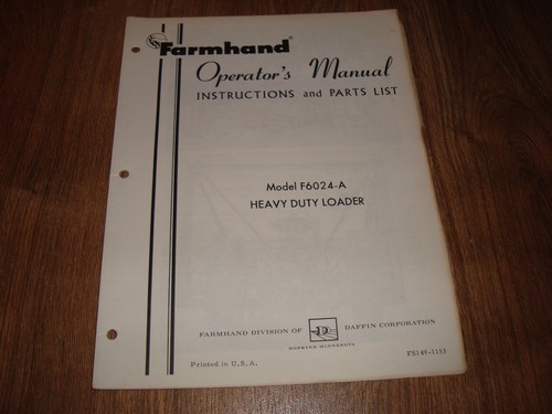 Farmhand model f6024 - model, f6024-a