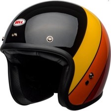 Bell Custom 500 Riff Motorcycle Helmet Black Yellow Orange Red