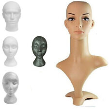 Mannequin Display Head Polystyrene Foam/ Plastic Male Female Swan Unisex Neck