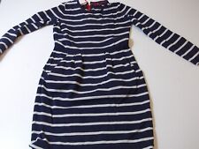 JOULES Navy Nautical Stripes Dress 10 Jumper Sweatshirt style pockets Breton