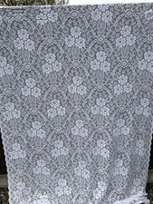 Vintage Laura Ashley Victorian Design White Cotton Lace Curtaining Sample 58”/78