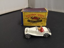 M605-MATCHBOX LESNEY No19A MG SPORTS CAR WITH WORN BOX