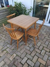 Retro Czechoslovakian  Wood Table And 3 Chairs
