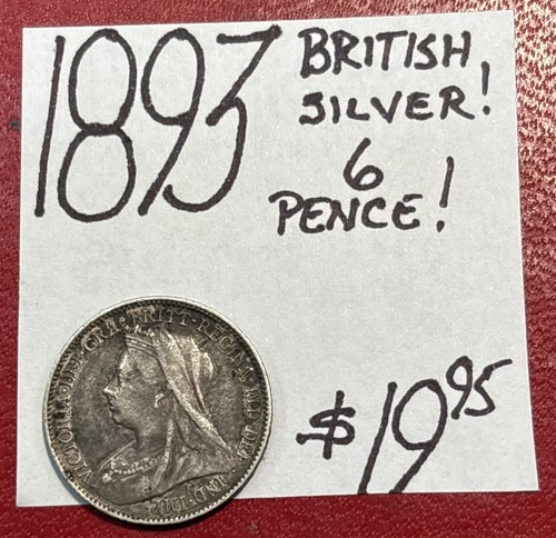 1893 british silver pence - silver!, 6