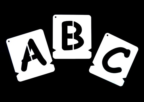 Letter number stencil - letter, set