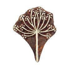 Floral Shaped 5.4 x 6.9 cm Indian Hand Carved Wooden Printing Block Stamp