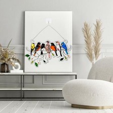 Stained Glass Birds-On-A-Wire