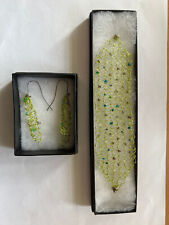 Woven Wire and Beaded Bracelet with Drop Earrings in Presentation Boxes