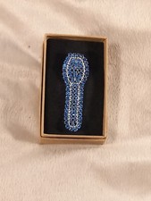 1930s Blue Diamante Dress Clip