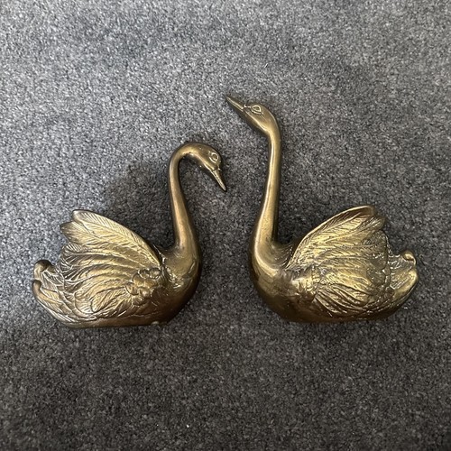 Vintage brass swan dish - vintage,