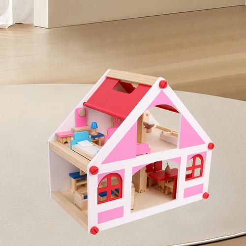 Wooden dollhouse pretend - dollhouse, toy
