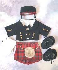 Build A Bear,Vintage Bear Factory, Scottish Highlander Full Outfit Costume. B130