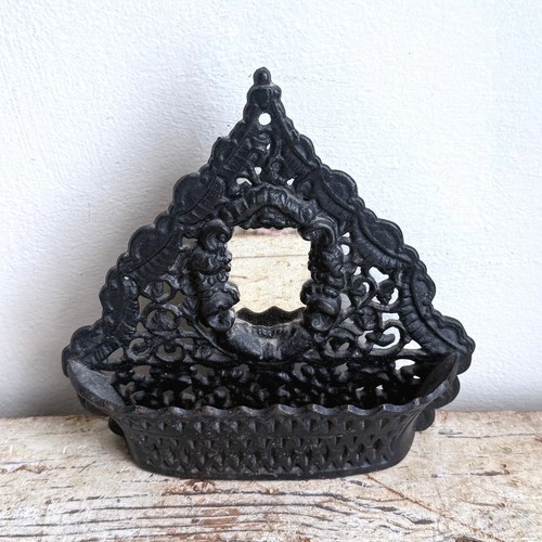 Antique cast iron wall pocket - antique,